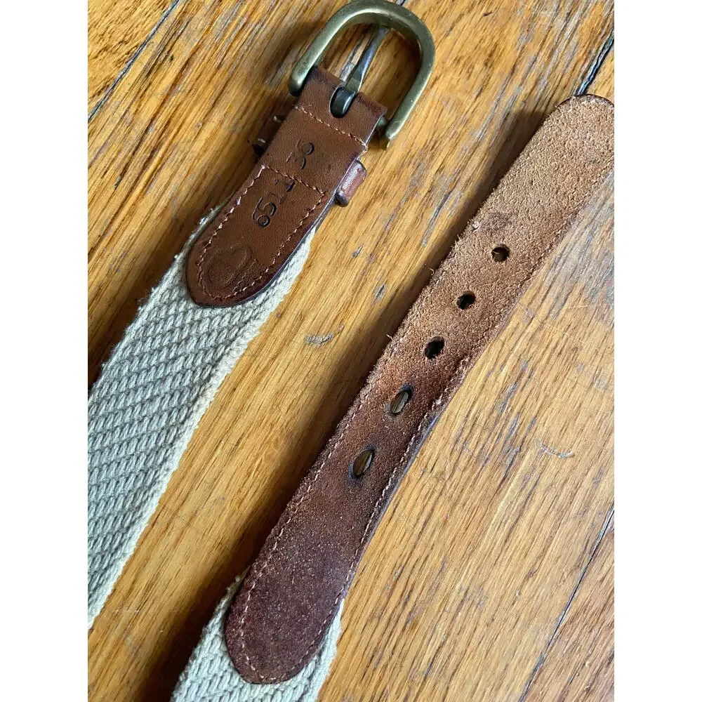 Vintage DOONEY & BOURKE Beige Surcingle Belt Womens sz 36